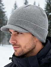 abordables Chapeaux pour hommes-Bonnet d'extérieur tricoté pour homme, disponible en plusieurs couleurs – chaud et confortable pour l'hiver et les activités de plein air