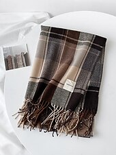 halpa Miesten solmiot ja rusetit-Miesten villajäljitelmäpolyesterihuivi, ruudullinen kuvio, useita värejä, täydellinen lahjaksi