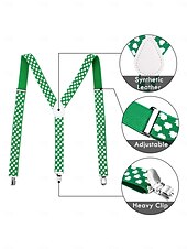 ieftine Accesorii-borsetă bărbătească cu trifoi verde de Ziua Sfântului Patrick, bretele &amp;set de accesorii – echipament de festival cu bandă pentru cap, benzi pentru brațe și ochelari