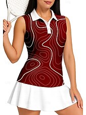 economico Camicia Donna-Per donna A righe Maglietta sportiva Polo da golf Canotta Maglia da tennis Senza Maniche Floreale Bottoni UPF50+ Resistente ai Raggi UV Alta elasticità Traspirante Pallavolo Tennis Golf Colletto