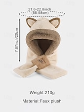 Недорогие Аксессуары-Женский шарф с капюшоном из искусственного меха – 2-в-1 шапка и шарф для ушей в нескольких цветах для карнавала зимнего косплея и костюмированных вечеринок