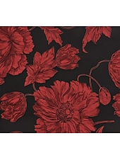 billige Cocktailkjoler-A-Linje Jacquard Cocktail Kjoler Elegant Formell Kjole Formell Bryllup Te Lengde Langermet V-hals Sateng med Folder Perlerisk Blonde Applikasjon