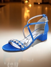 economico Madre della Sposa/Sposo-sandali da donna con tacco a blocco e strass color bordeaux - eleganti scarpe eleganti con cinturino alla caviglia per la mamma della sposa, matrimonio chic in città &amp;eventi serali formali