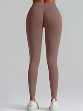 economico Leggings semplici-Per donna Chinos Leggings Streetwear Casual Athleisure Lunghezza intera Vita media Semplice Elastico in vita Traspirante Elasticizzato Quotidiano All'aperto Vacanza Viola Nero Blu reale Fuschia