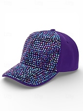 abordables Accessoires-Casquette unisexe ornée de strass, en polyester, décoration scintillante, disponible en plusieurs couleurs, idéale pour la Saint-Patrick, le carnaval et au quotidien.