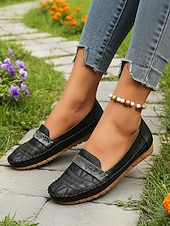 economico Slip-ons e mocassini da donna-Mocassini casual cammello da donna – Loafers slip-on in ecopelle con cinturino in strass perfetti per un abbigliamento quotidiano comodo passeggiate ufficio guida e outfit casual