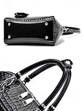 Недорогие Сумки с ручками сверху и шопперы-Женская сумка из искусственной кожи с рисунком крокодила, несколько цветов и вариантов ношения, модная и универсальная для повседневного использования.