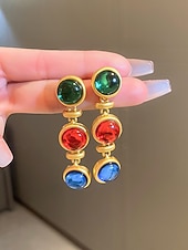 voordelige Accessoires-Dames Mardi Gras Multi-Stijl Gouden Legering  Kristallen Hangers – Luxe Retro Accessoire voor Carnaval en Themapartijen