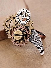 halpa Lisätarvikkeet-Naisten Mardi Gras steampunk antiikkiseosrataskäyttö ja kelloa käden sormus - monivärinen teollinen lisävaruste karnevaaleille ja pukeutumisjuhliin