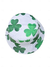  Sombrero de pescador con estampado de trébol verde para mujer: divertido y elegante para el Día de San Patricio, festivales y ropa informal.
