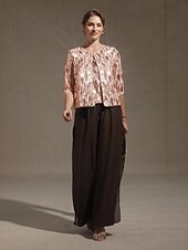 abordables Blouses Florales-Femmes Hauts à paillettes Paillettes Broderie Géométrique Élégant Manche 3/4 Col mandarin Hauts Réguliers Soirée Tenue de soirée Tenue formelle Rose Claire Été Printemps Automne