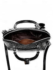 Недорогие Сумки с ручками сверху и шопперы-Женская сумка из искусственной кожи с рисунком крокодила, несколько цветов и вариантов ношения, модная и универсальная для повседневного использования.