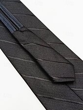 billiga Bröllop ACC-herrslips med dragkedja, färdigknuten slips i polyester med dold dragkedja, klassisk randig affärsmodell, flerfärgade alternativ, för bröllop, kontorskläder och eleganta vardagsevenemang