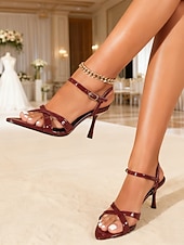 preiswerte Hochzeitsgast-Schwarze Riemchensandalen mit Absatz – elegante Stiletto-Sandalen für Damen, perfekt für Hochzeiten in geschlossenen Räumen, als Hochzeitsgast-Outfit oder als schicke offene Abendschuhe.