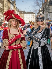 baratos Acessórios-Luvas de cetim de poliéster femininas do Mardi Gras em várias cores design elegante com detalhes em pérolas perfeitas para carnaval e bailes de máscaras