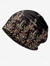 Недорогие Женские шляпы-Женская эластичная шапка-бини из хлопковой смеси в стиле «богем», с разноцветным узором, можно носить как утеплитель для шеи, идеально подходит для повседневной носки и активного отдыха