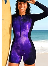 Χαμηλού Κόστους Rash Guards One Pieces-Γυναικεία Κανονικό Προστατευτικά Ολόσωμη φόρμα για σέρφινγκ Μαγιό Βαθμίδα Αφηρημένο Αποκλεισμός χρωμάτων Κουμπώσου με ενσωματωμένο σουτιέν Αφαιρούμενη επένδυση Προστασία από τον ήλιο UV UPF50