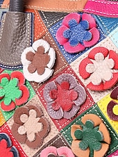 olcso Kézitáskák és bevásárlótáskák-női valódi bőr kézitáska, többirányú hordozási lehetőségekkel, 3D virágdíszítéssel, stílusos és funkcionális mindennapi használatra vagy különleges alkalmakra