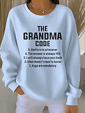 economico Umor e Citazioni Felpe-Per donna Pullover Stampato Grafico Lettera Caldo Classico Casual Manica Lunga Girocollo Top Regolari Casuale Casa Streetwear Blu Nero Bianco Viola Beige Primavera Autunno Inverno