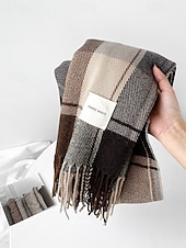 halpa Miesten solmiot ja rusetit-Miesten villajäljitelmäpolyesterihuivi, ruudullinen kuvio, useita värejä, täydellinen lahjaksi