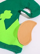  ユニセックスの聖パトリックの日のレプラコーン帽子、緑のシャムロックのエルフ風コスチューム帽子、柔らかいポリエステル素材、男性と女性のための楽しいアイルランドのフェスティバルパーティーのヘッドウェア