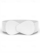 billiga Tillbehör-Elastiskt polyesterbälte för kvinnor, i flera färger, bekvämt och töjbart, perfekt för St. Patricks Day och vardagsbruk