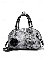 Недорогие Сумки с ручками сверху и шопперы-Женская сумка из искусственной кожи с рисунком крокодила, несколько цветов и вариантов ношения, модная и универсальная для повседневного использования.