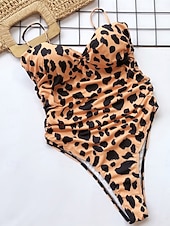 tanie Stroje kąpielowe jednoczęściowe-Kostium kąpielowy damski jednoczęściowy modelujący seksowny wycięty monokini z drucikiem kontrola brzucha wysoki stan zgrabny bez pleców wakacyjne wdzianko plażowe jednolity kolor dekolt w serek bez