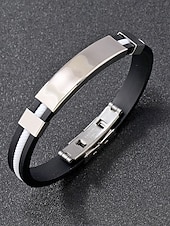 olcso Férfi ékszerek-férfi rozsdamentes acél és szilikon karkötő, több színben kapható – stílusos és tartós, hétköznapi és hétköznapi viseletre egyaránt alkalmas