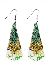 economico Accessori-WooHoo Orecchini di pelle da donna per Mardi Gras – Colorati luccicanti regolabili con design multi-stile – Perfetti per Carnevale e accessori per costumi da ballo mascherato