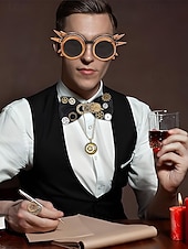 preiswerte Zubehör-Männern Steampunk Zahnrad Anhänger Halskette - Legierungs-Metallkostümschmuck in Gold- und Silber-Tönen - perfekt für Karneval Maskerade und Halloween