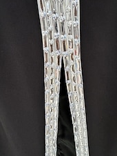 ieftine Rochii de seară tip sheath-Coloană Teacă Lungime Podea Rochie formala Rochie de seara Rochii de seara Elegant Epocă Rochie Neagră Mică Manșon scurt Stil Nautic Nuntă Oficial Polyester cu Detalii Cristal Mărgele