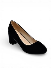 voordelige Pumps met blokhak-Roze suède pumps voor dames met blokhak - elegant &amp;Comfortabele hoge hakken voor Valentijnsdag, een romantische avond en speciale gelegenheden.