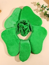  メンズグリーンポリエステルシャムロックハット、軽量デザイン、聖パトリックの日やカーニバルのお祝いに最適