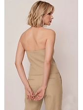 abordables Trajes de Mujer-Mujer Trajes de 3 piezas Coordinados Oficina Trabajo Formal Tejido elástico Elegante Vintage Sencillo Sin Mangas Manga Larga Muesca Cuello halter Recto 1 botón