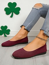 billige Damesko-Grønne Flyknit-flats til dame – stretchy, avslappede, komfortable slip-on-sko, ideelle for St. Patricks dag-feiringer, daglige ærender, brunsjtreff og uformelt kontortilbehør