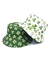 abordables Accesorios-Sombrero de pescador de poliéster para mujer, con trébol y duende del Día de San Patricio, varios patrones, perfecto para el Día de San Patricio y para uso diario.