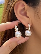 voordelige Huwelijk ACC-dames oorbellen van imitatieparels van legering - elegant ontwerp in meerdere kleuren, perfect voor bruiloften en dagelijks gebruik