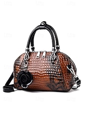 Недорогие Сумки с ручками сверху и шопперы-Женская сумка из искусственной кожи с рисунком крокодила, несколько цветов и вариантов ношения, модная и универсальная для повседневного использования.