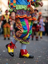 Χαμηλού Κόστους Γυναικεία παπούτσια-Γυναικεία Μαρντί Γκρά Κόκκινα Παπούτσια Πρόσω خلف Παπούτσια Μασκέ για Καρναβαλικό Κόσμο Κλόουν Κοσπλέι  Χάλοουιν