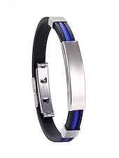 olcso Férfi ékszerek-férfi rozsdamentes acél és szilikon karkötő, több színben kapható – stílusos és tartós, hétköznapi és hétköznapi viseletre egyaránt alkalmas