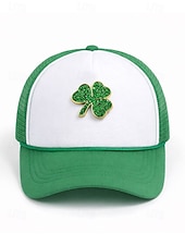 olcso kiegészítők-Női Szent Patrik-napi lóhere bross kitűzőkészlet, ötvözet anyagból, 4 darabos lóhere kitűzőkészlet, elegáns és ünnepi ír stílus kalapokhoz, dzsekikhez, táskákhoz, felvonulásokhoz, partikhoz és ünnepi ünnepségekhez