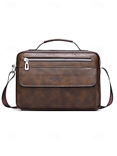 economico Borselli da uomo-borsa a tracolla da uomo in similpelle, multitasche, grande capacità, elegante tracolla, disponibile in più colori