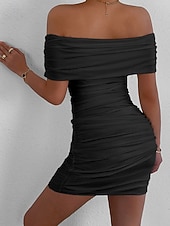economico Vestito Semplice-Per donna Mini Abito Vestito da Festa Abito da Cocktail Tubino Moda Moderno Feste Cocktail party Vestibilità regolare Semplice Senza Maniche Senza Spalle Nero Bianco Giallo Rosso Estate