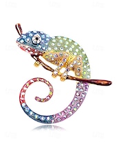 economico Accessori-Spilla in lega per uomo Chameleon disponibile in più colori perfetta per il carnevale e balli in maschera accessorio divertente e alla moda