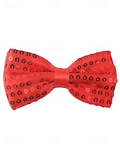 cheap Accessories-Men's Sequin Bow Tie, Polyester Material, Available in Multiple Colors, Perfect for Carnival &amp; Masquerade Balls, Fun &amp; Festive Accessory