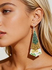 economico Accessori-WooHoo Orecchini di pelle da donna per Mardi Gras – Colorati luccicanti regolabili con design multi-stile – Perfetti per Carnevale e accessori per costumi da ballo mascherato