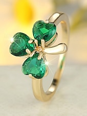  Női Szent Patrik-napi lóhere alakú gyűrű, réz anyagból, elegáns, szerencsét hozó ír stílusú ékszer hölgyeknek, tökéletes ünnepi viseletre, felvonulásokra, partikra és ünnepi alkalmakra