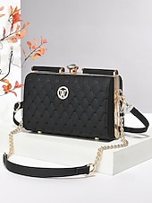 Χαμηλού Κόστους Τσάντες χιαστί-Γυναικεία τσάντα χειρός από λουστρίνι – κομψό καπιτονέ σχέδιο, έτοιμη για γάμο και μετακινήσεις, για πολλαπλές περιστάσεις με χρυσό λουράκι αλυσίδας