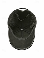 levne Pánské klobouky-Pánská baseballová čepice z umělé kůže se skládacími klapkami na uši, dostupná v několika barvách, ideální do chladného počasí a na běžné nošení